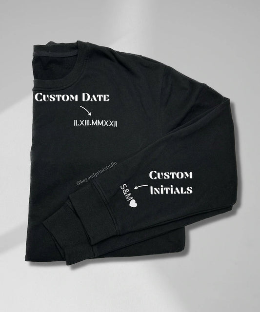 Custom Roman Numerals Date Sweater