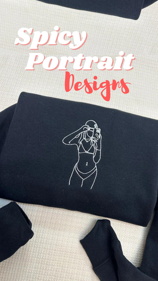 Custom Spicy Line Art Portrait Sweater