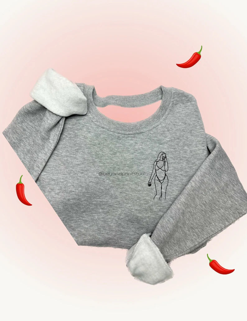 Custom Spicy Line Art Portrait Sweater