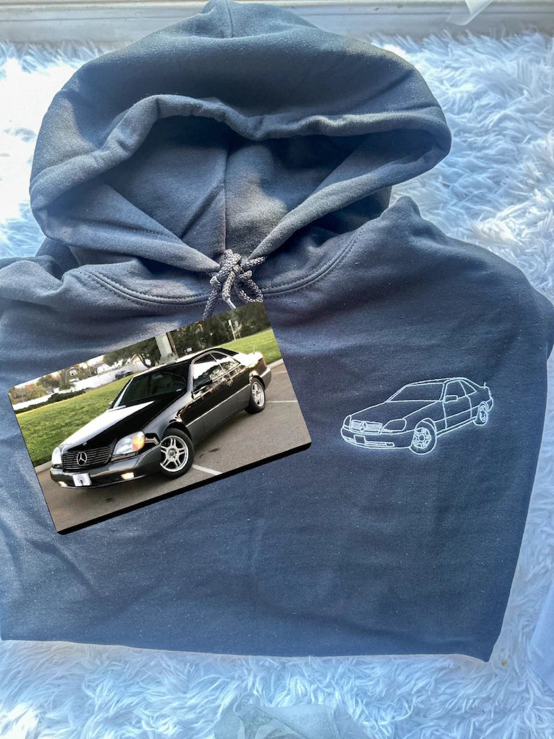 Custom Line Art Car Portrait Sweater