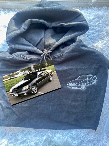Custom Line Art Car Portrait Sweater