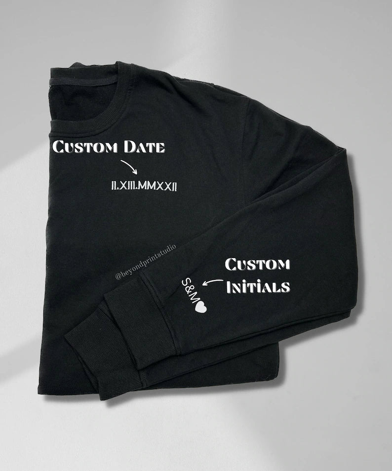 Custom Roman Numerals Date Sweater