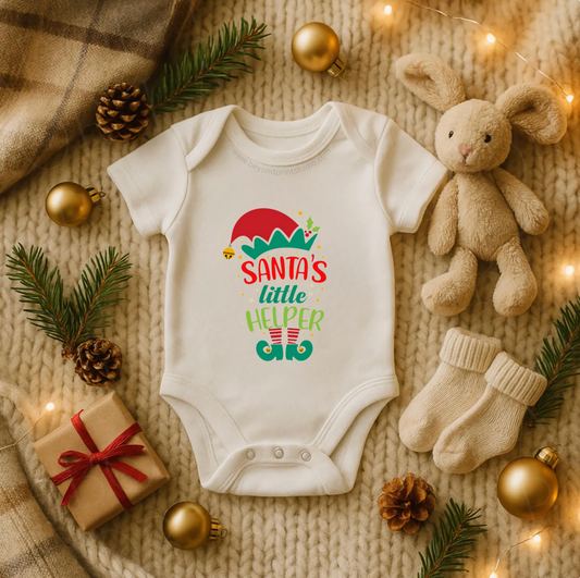 "Santa's Little Helper" - Christmas Baby Onesie