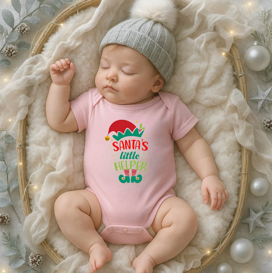 "Santa's Little Helper" - Christmas Baby Onesie