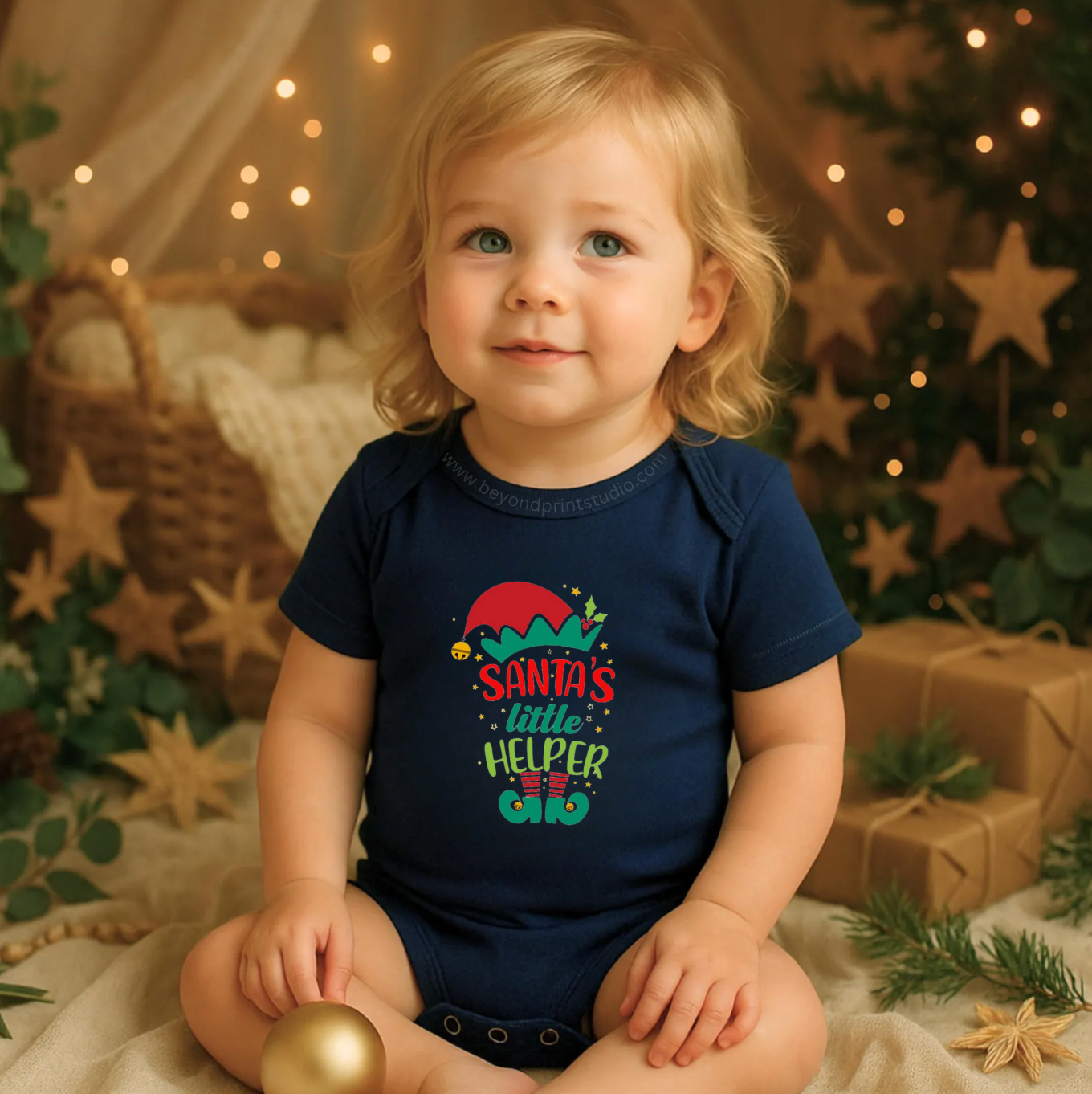 "Santa's Little Helper" - Christmas Baby Onesie