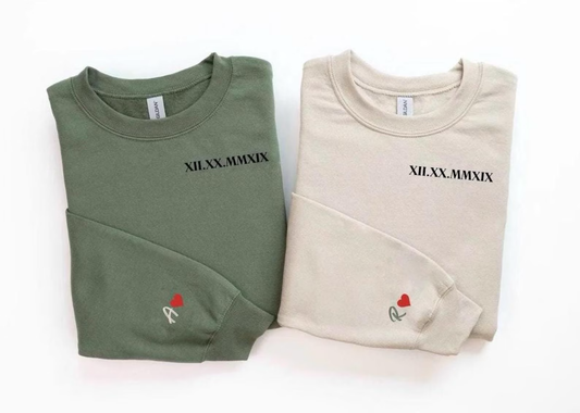 Custom Roman Numerals Date Sweater
