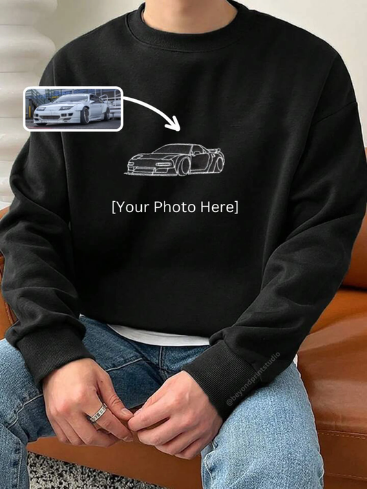Custom Line Art Car Portrait Sweater