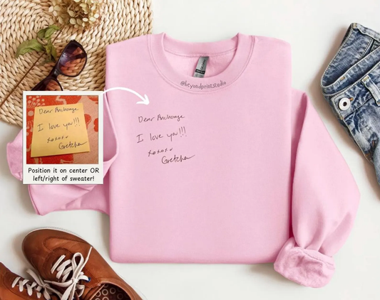 Custom Handwritting on Sweater