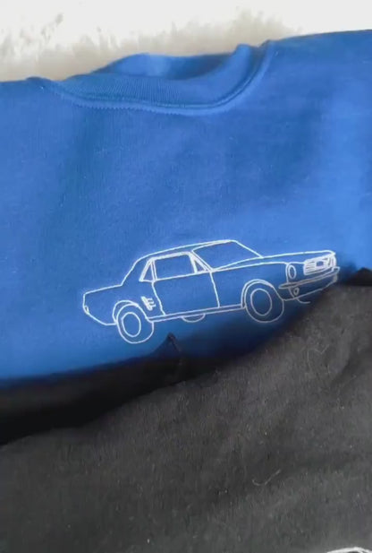 Custom Line Art Car Portrait Sweater