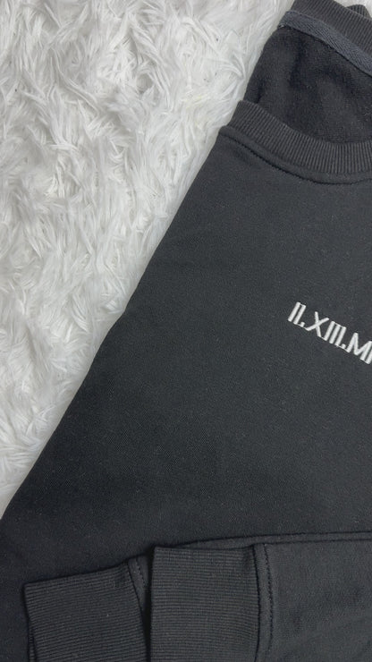 Custom Roman Numerals Date Sweater
